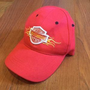Harley Davidson Red Motorcycle Hat Strapback